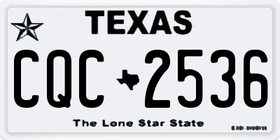 TX license plate CQC2536