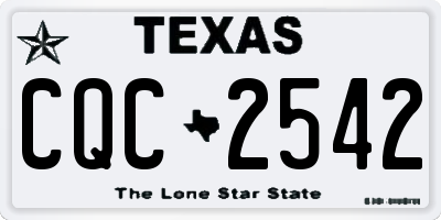 TX license plate CQC2542
