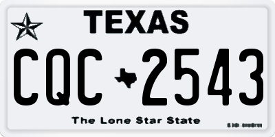 TX license plate CQC2543
