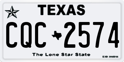 TX license plate CQC2574