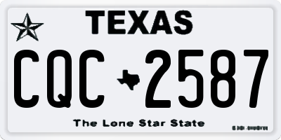 TX license plate CQC2587