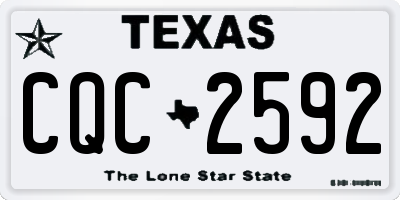 TX license plate CQC2592