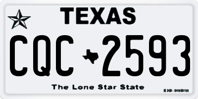 TX license plate CQC2593