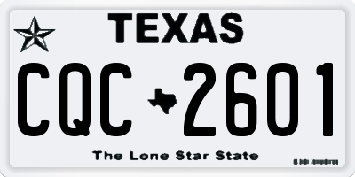 TX license plate CQC2601
