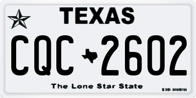 TX license plate CQC2602