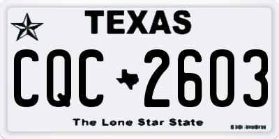 TX license plate CQC2603
