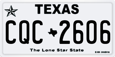 TX license plate CQC2606