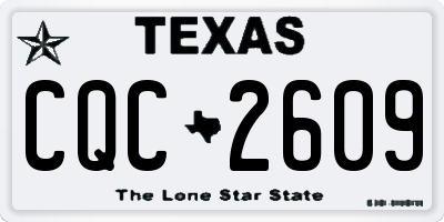 TX license plate CQC2609