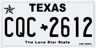 TX license plate CQC2612