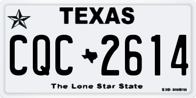 TX license plate CQC2614