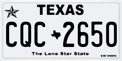 TX license plate CQC2650