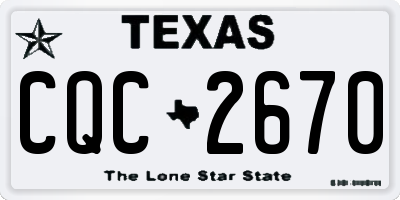 TX license plate CQC2670