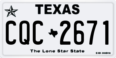 TX license plate CQC2671