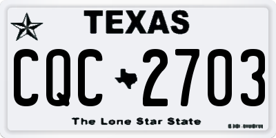 TX license plate CQC2703