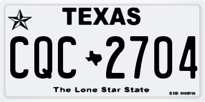 TX license plate CQC2704