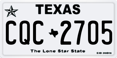 TX license plate CQC2705