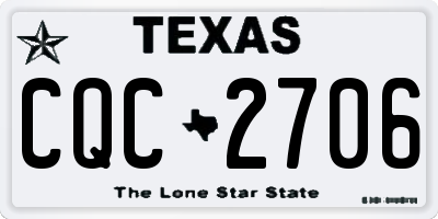 TX license plate CQC2706