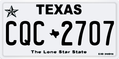 TX license plate CQC2707