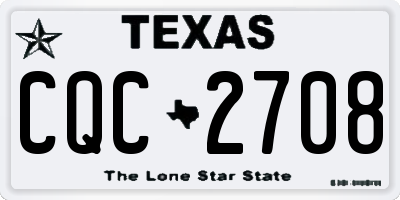 TX license plate CQC2708