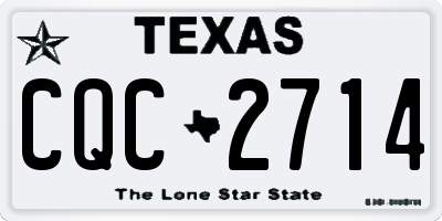 TX license plate CQC2714
