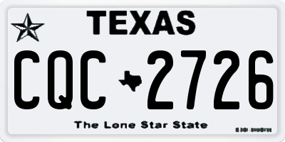 TX license plate CQC2726
