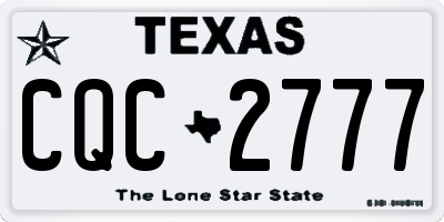 TX license plate CQC2777