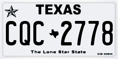 TX license plate CQC2778