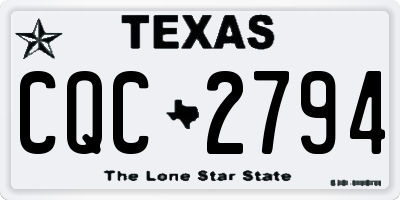 TX license plate CQC2794