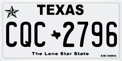 TX license plate CQC2796