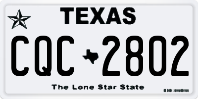 TX license plate CQC2802