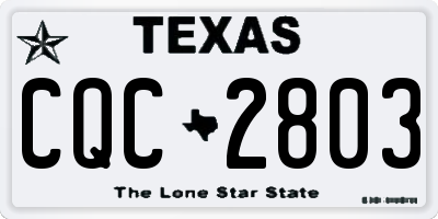 TX license plate CQC2803