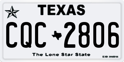 TX license plate CQC2806