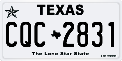 TX license plate CQC2831