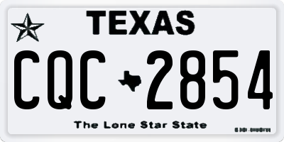 TX license plate CQC2854