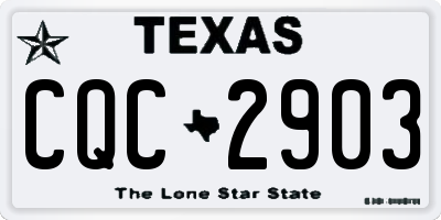 TX license plate CQC2903