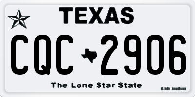 TX license plate CQC2906