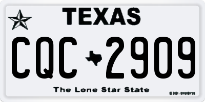 TX license plate CQC2909