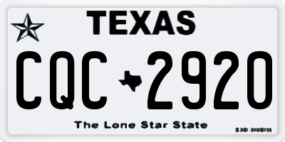 TX license plate CQC2920