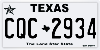 TX license plate CQC2934