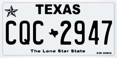 TX license plate CQC2947