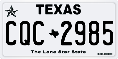 TX license plate CQC2985
