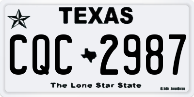 TX license plate CQC2987