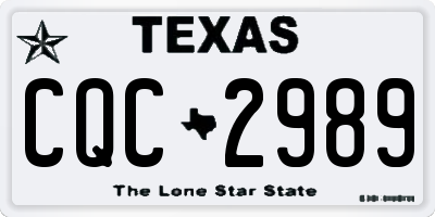 TX license plate CQC2989