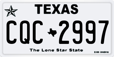 TX license plate CQC2997