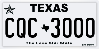 TX license plate CQC3000