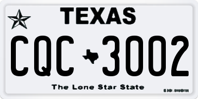 TX license plate CQC3002