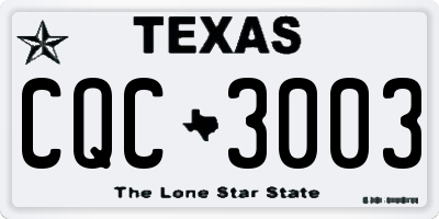 TX license plate CQC3003