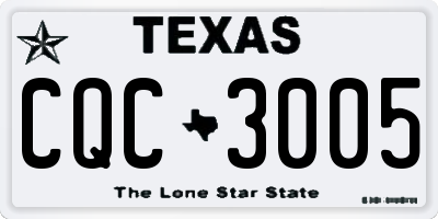 TX license plate CQC3005