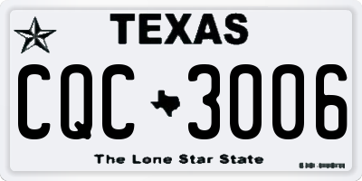 TX license plate CQC3006