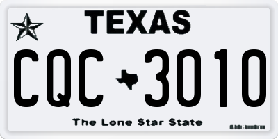 TX license plate CQC3010